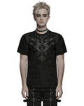 Punk Rave Mens Apocalyptic Gothic Shredded Fishnet Inset T Shirt Top