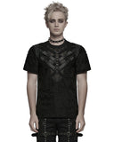 Punk Rave Mens Apocalyptic Gothic Shredded Fishnet Inset T Shirt Top