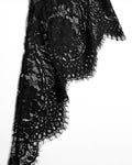 Punk Rave Daily Life Womens Long Gothic Velvet Applique Maxi Dress - Black