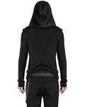 Punk Rave Mens Apocalyptic Punk Broken Knit Patchwork Hooded Top