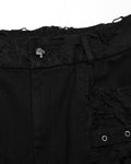 Punk Rave Mens Apocalyptic Punk Studded & Shredded Cutoff Shorts