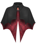 Dark In Love Womens Gothic Batwing Cameo Capelet Shrug - Black & Red