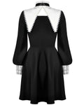 Dark In Love Gothic Mourning Mini Dress - Black & White