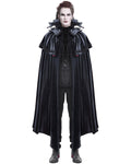 Devil Fashion Mens Regency Gothic Vampire Velvet Travelling Cloak - Blue & Red