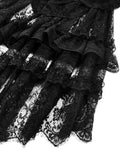 Dark In Love Gothic Burlesque Lace Train Bustle Mini Dress