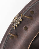 Devil Fashion Mens Apocalyptic Steampunk Bullet Fedora Hat - Brown