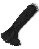 Dark In Love Womens Gothic Velvet & Lace Embroidered Armwarmer Gloves