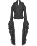 Dark In Love Womens Baroque Gothic Flared Lace Sleeve Blouse Top