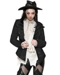 Dark In Love Womens Baroque Gothic Jacquard Layered Collar Riding Jacket