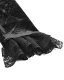 Dark In Love Womens Regency Gothic Velvet & Ruffled Lace Hi-Low Dress