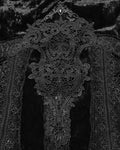 Punk Rave Daily Life Womens Long Gothic Crushed Velvet Applique Maxi Dress - Black