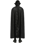 Punk Rave Mens Long Gothic Double-Breasted Cloak With Detachable Lace Ruffle