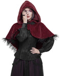 Devil Fashion Womens Hooded Winter Cape - Red