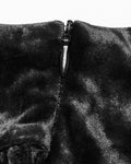Punk Rave Daily Life Womens Long Gothic Velvet Applique Maxi Skirt - Black