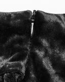 Punk Rave Daily Life Womens Long Gothic Velvet Applique Maxi Skirt - Black