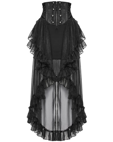 Punk Rave Womens Long Romantic Gothic Layered Chiffon Corset Skirt