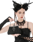 Dark In Love Womens Vintage Gothic Beaded Evening Bag