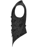 Punk Rave Mens Dark Victorian Gothic Damask Jacquard Waistcoat Vest - Black