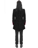 Devil Fashion Mens Gothic Aristocrat Paisley Velvet Coat - Black & Red