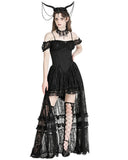 Dark In Love Long Gothic Lace Cutaway Off Shoulder Dress