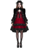 Devil Fashion Womens Gorgeous Gothic Aristocrat Velvet & Lace Frock Jacket