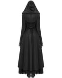 Devil Fashion Womens Long Gothic Fringed Hood Cloak Coat - Black