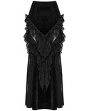 Punk Rave Womens Long Victorian Gothic Velvet & Lace Maxi Skirt