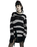 Punk Rave Disanthropy Womens Knit Sweater - Black & White