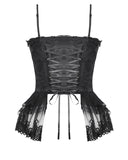 Dark In Love Womens Gothic Burlesque Jacquard Lace Up Corset Top