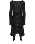 Punk Rave Daily Life Apocalyptic Gothic Broken Knit Ruching Dress