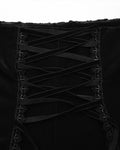 Punk Rave Womens Baroque Gothic Rose Embroidered Velvet Fishtail Skirt - Black