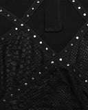 Punk Rave Womens Apocalyptic Gothic Studded Shredded Fishnet Tank Top Vest