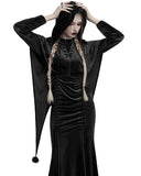 Punk Rave Daily Life Womens Velvet Gothic Lolita Hooded Split Tails Bolero Cape - Black