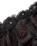 Dark In Love Womens Gothic Velvet & Lace Short Sleeve Bolero Shrug - Red & Black