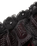 Dark In Love Womens Gothic Velvet & Lace Short Sleeve Bolero Shrug - Red & Black