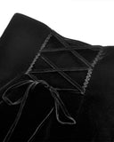 Dark In Love Womens Elegant Gothic Velvet Embroidered Mermaid Skirt - Black & Red