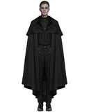 Punk Rave Mens Salazar Regency Gothic Vampire Cloak - Black