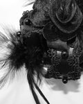 Devil Fashion Gothic Lolita Feathered Crown Hair Barrette Hat