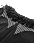 Dark In Love Gothic Lolita Doll Bat Wing Dress - Black & Grey Stripe