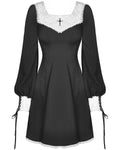 Dark In Love Hermione Gothic Mini Dress - Black & White