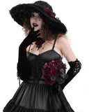 Devil Fashion Womens Dark Gothic Lolita Embellished Rose Hat