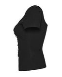 Punk Rave Womens Gothic Studded & Slashed Mesh Inset Tee
