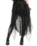 Dark In Love Gothic Burlesque Lace Structured Bustle Lift Skirt