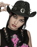 Punk Rave Womens Apocalyptic Punk Studded Crochet Stetson Cowboy Hat