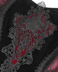 Eva Lady Dark Devore Gothic Velvet & Lace Mermaid Dress - Black & Red