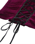 Dark In Love Womens Dark Gothic Vampire Velvet Cami Corset Top - Red & Black