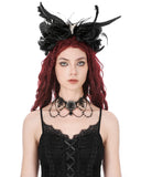 Dark In Love Womens Vintage Gothic Lace Chained & Beaded Choker Necklace