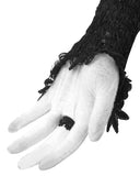 Dark In Love Womens Gothic Lace & Rose Applique Glovelets