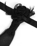 Devil Fashion Mens Gothic Rose Chained Crucifix Neck Tie