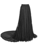 Dark In Love Womens Extra Long Gothic Train Skirt